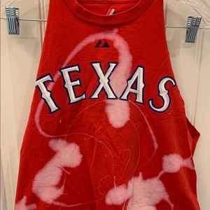 Texas rangers baseball cutoff tank top crop